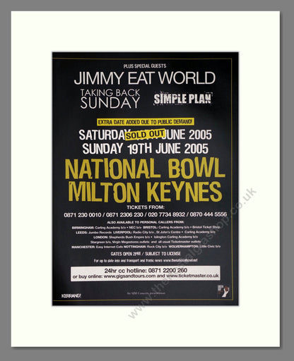Green Day Milton Keynes 2005. Vintage Double Advert 2005 (ref AD68981)