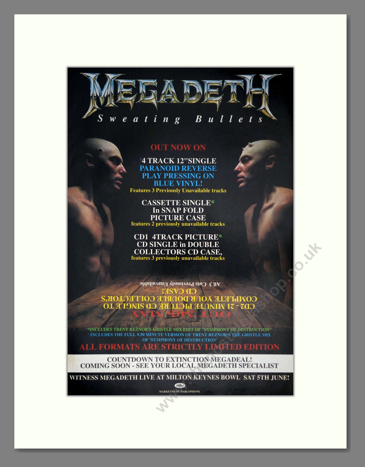 Megadeth Sweating Bullets. 1993 Original Advert (ref AD69003)