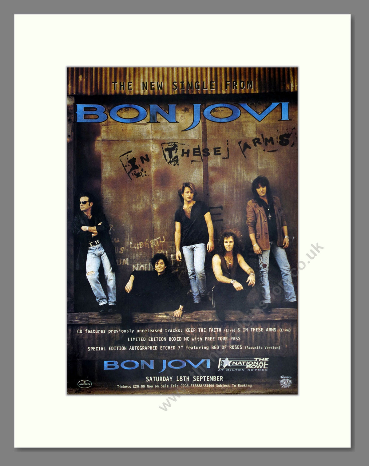 Bon Jovi In These Arms. 1993 Original Advert (ref AD68996)