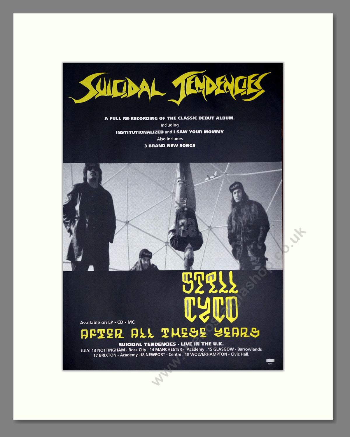 Suicidal Tendencies, Still Cyco. 1993 Original Advert (ref AD69078)