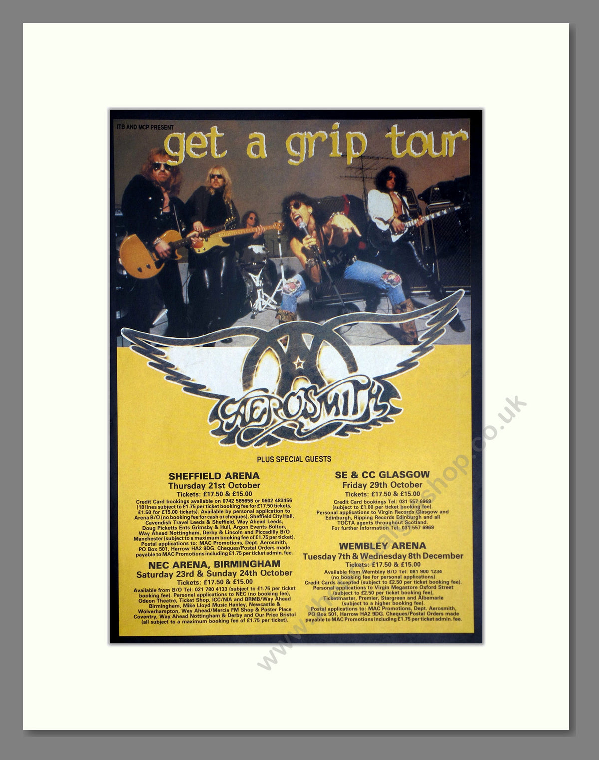 Aerosmith. Get a Grip Tour. 1993 Original Advert (ref AD69079)