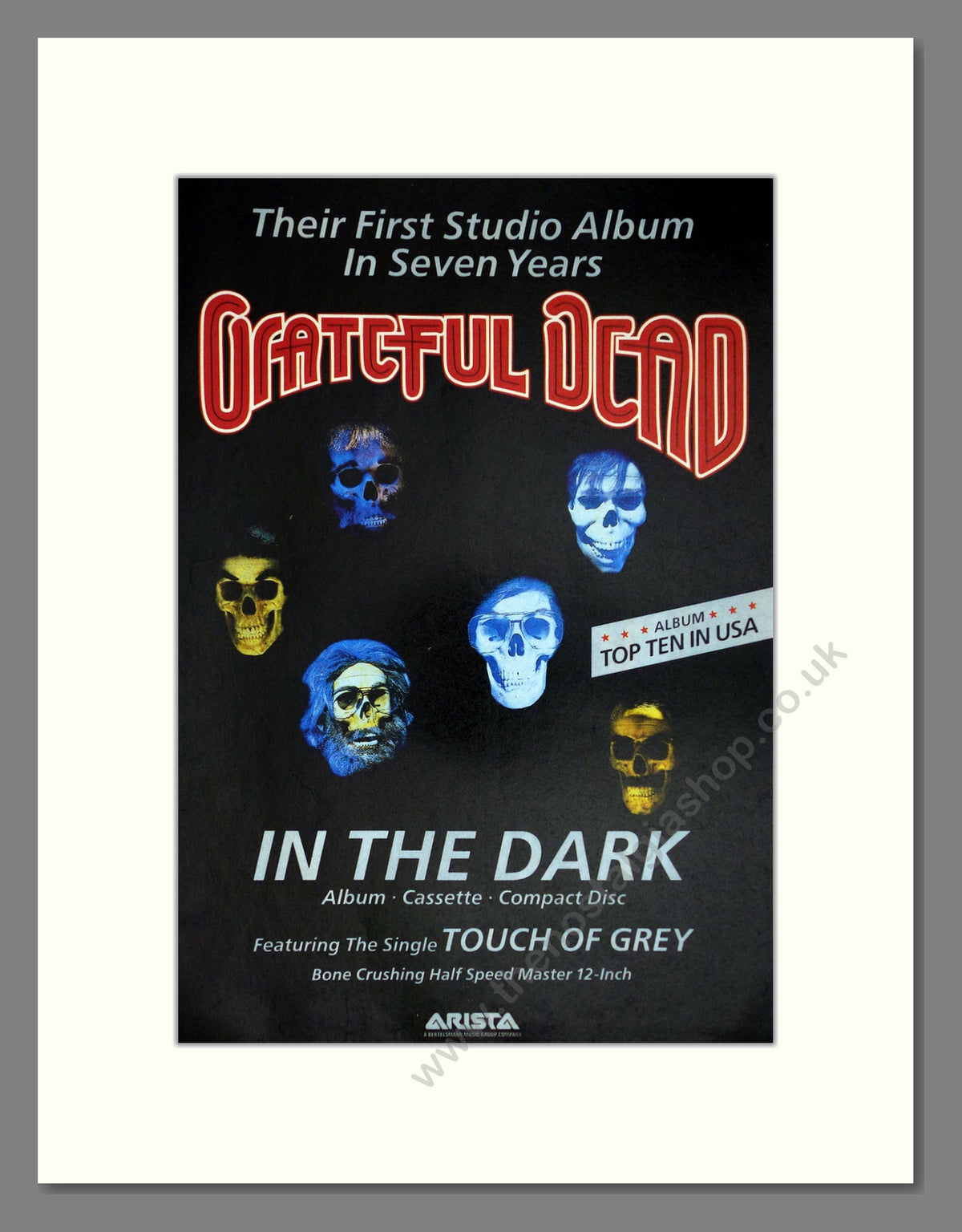 Grateful Dead In The Dark. 1987 Original Advert (ref AD69082)