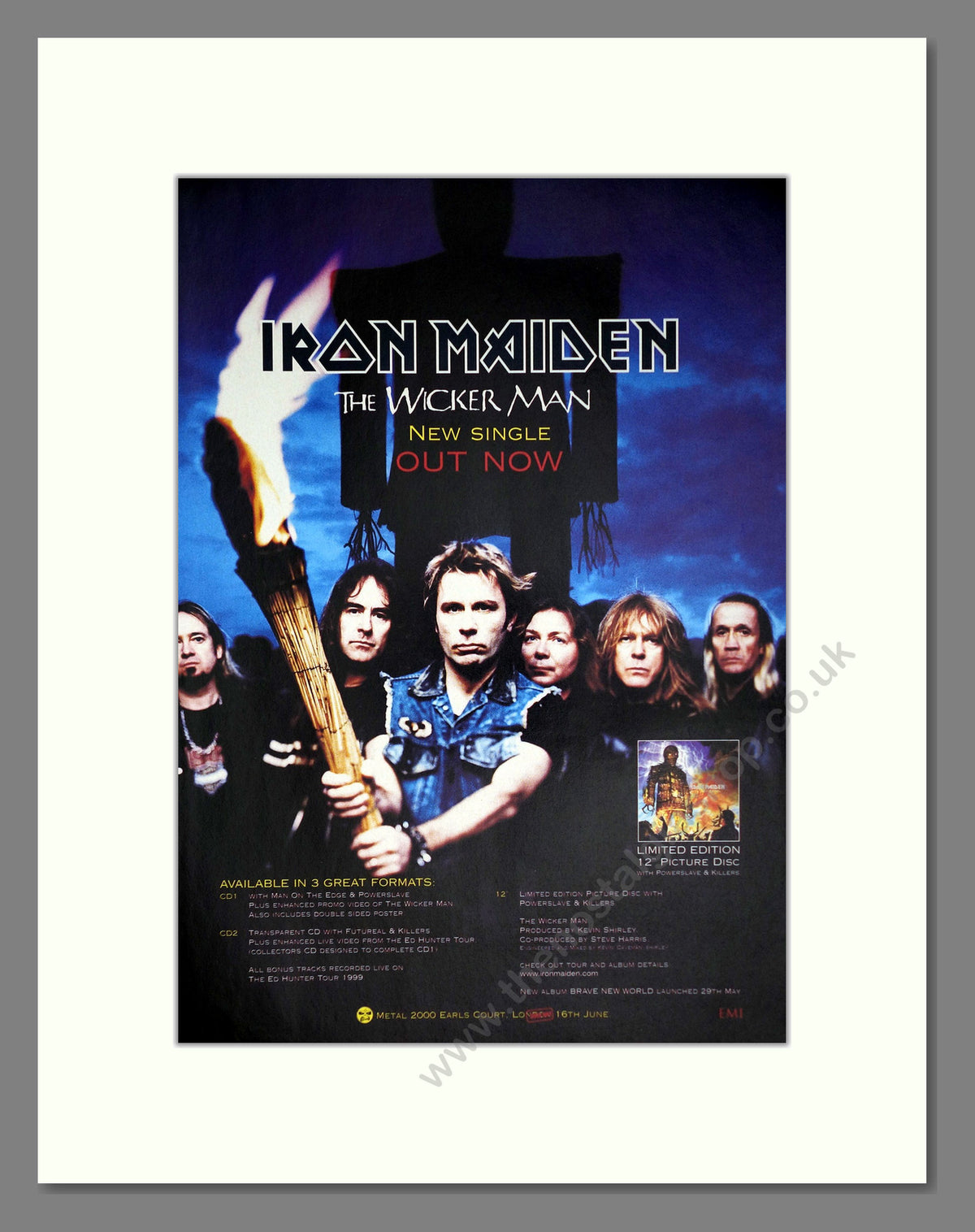 Iron Maiden The Wicker Man. 2000 Original Advert (ref AD69093)