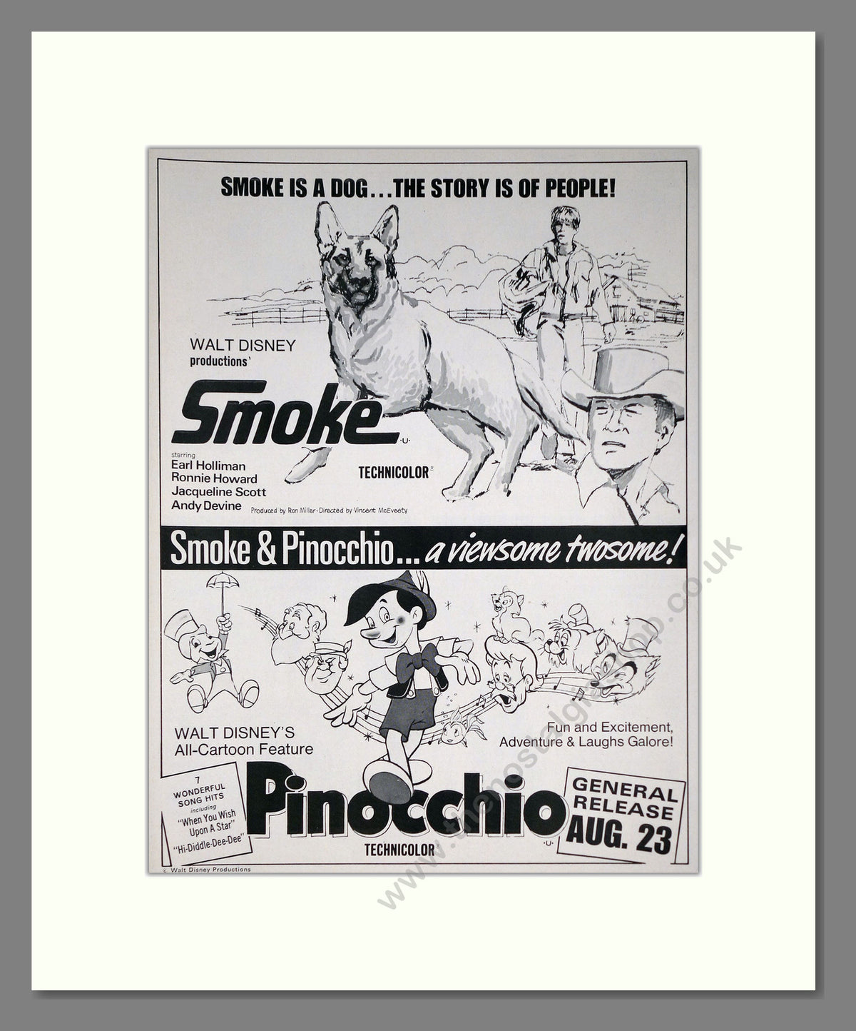 Smoke & Pinocchio. Original Advert 1970 (ref AD69097)