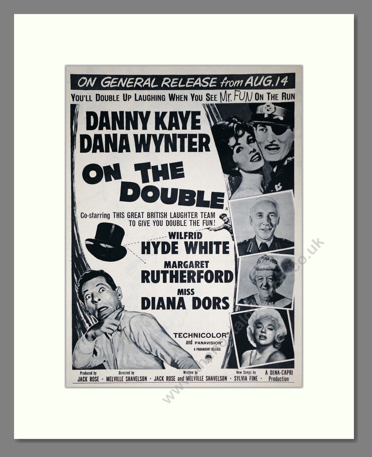 On The Double, Danny Kaye. Original Advert 1961 (ref AD69100)