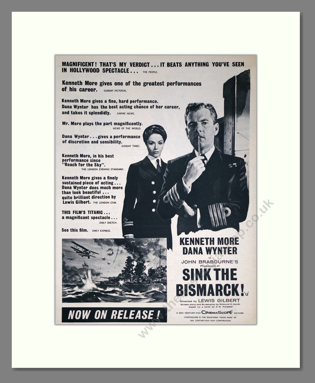 Sink The Bismarck, Kenneth More. Original Advert 1960 (ref AD69112)