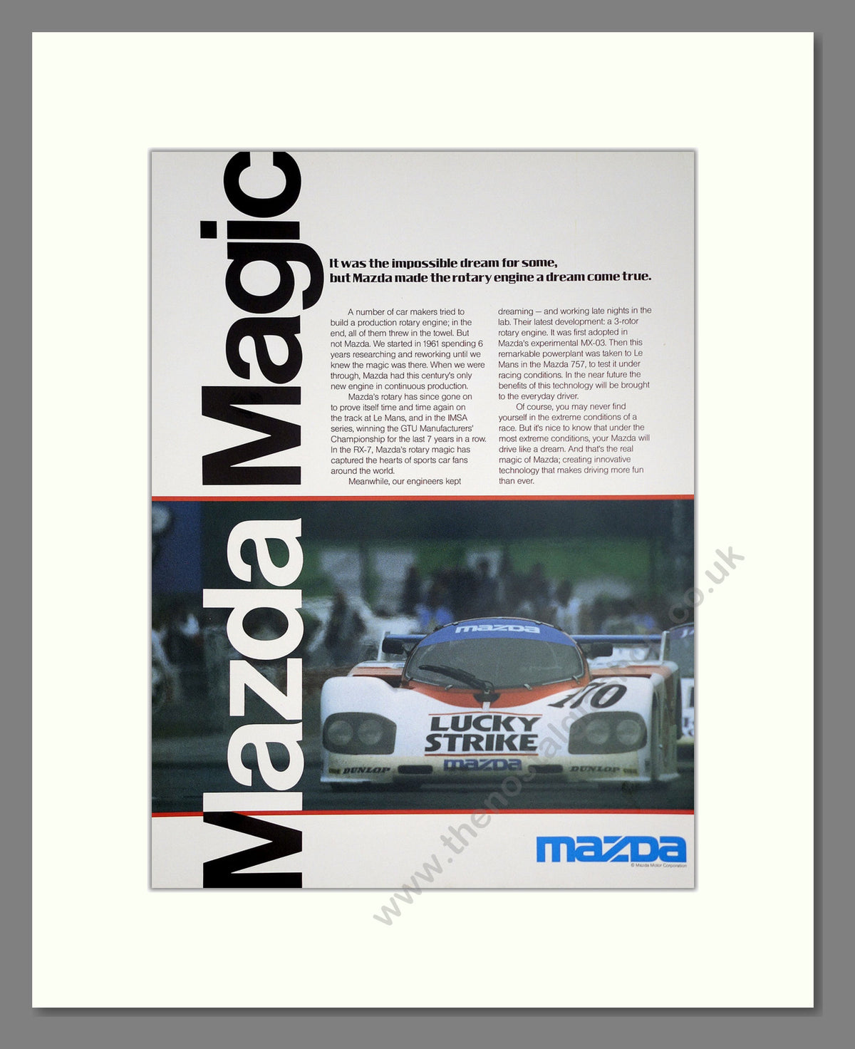 Mazda at Le Mans. Original Advert 1986 (ref AD304203)