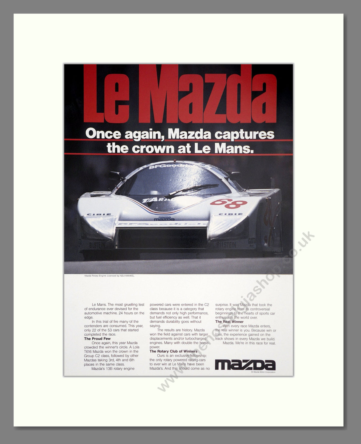Mazda at Le Mans. Original Advert 1984 (ref AD304204)