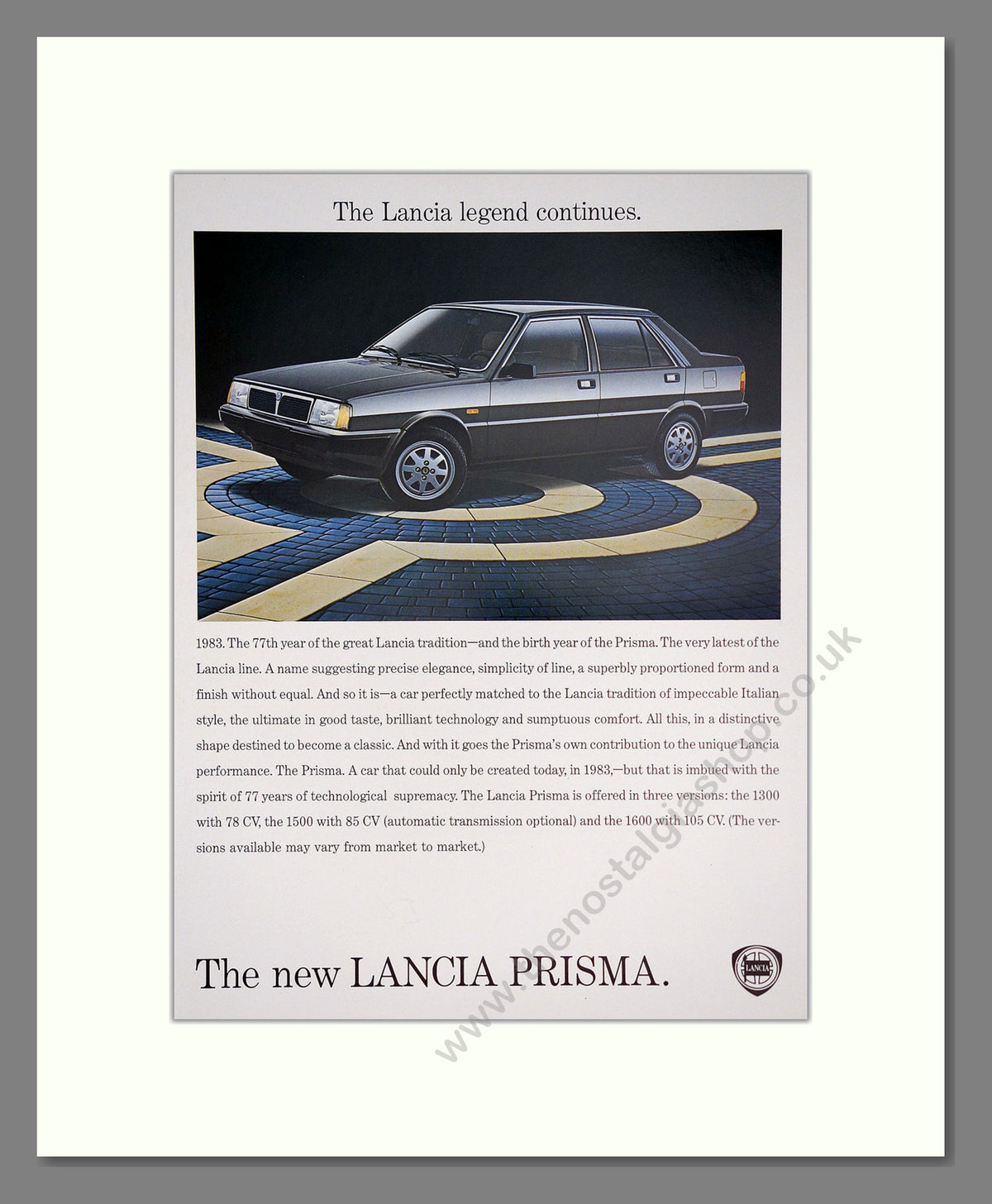 Lancia Prisma. Original Advert 1983 (ref AD304225)