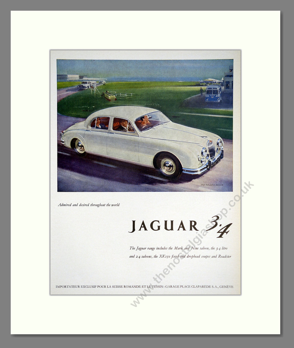 Jaguar 3.4 Saloon. Original Advert 1958 (ref AD304233)