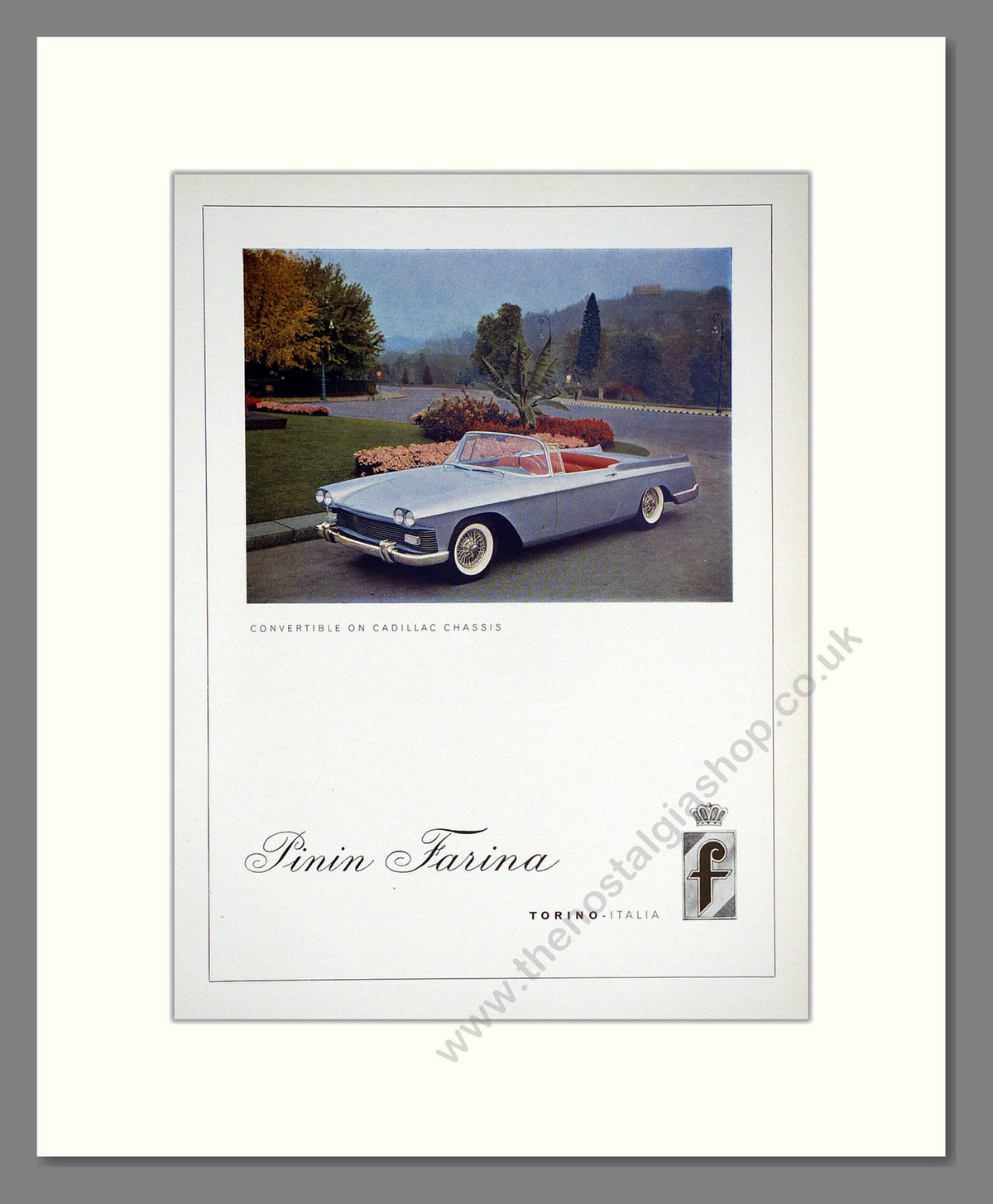 Pinin Farina. Cadillac Original Advert 1958 (ref AD304245)