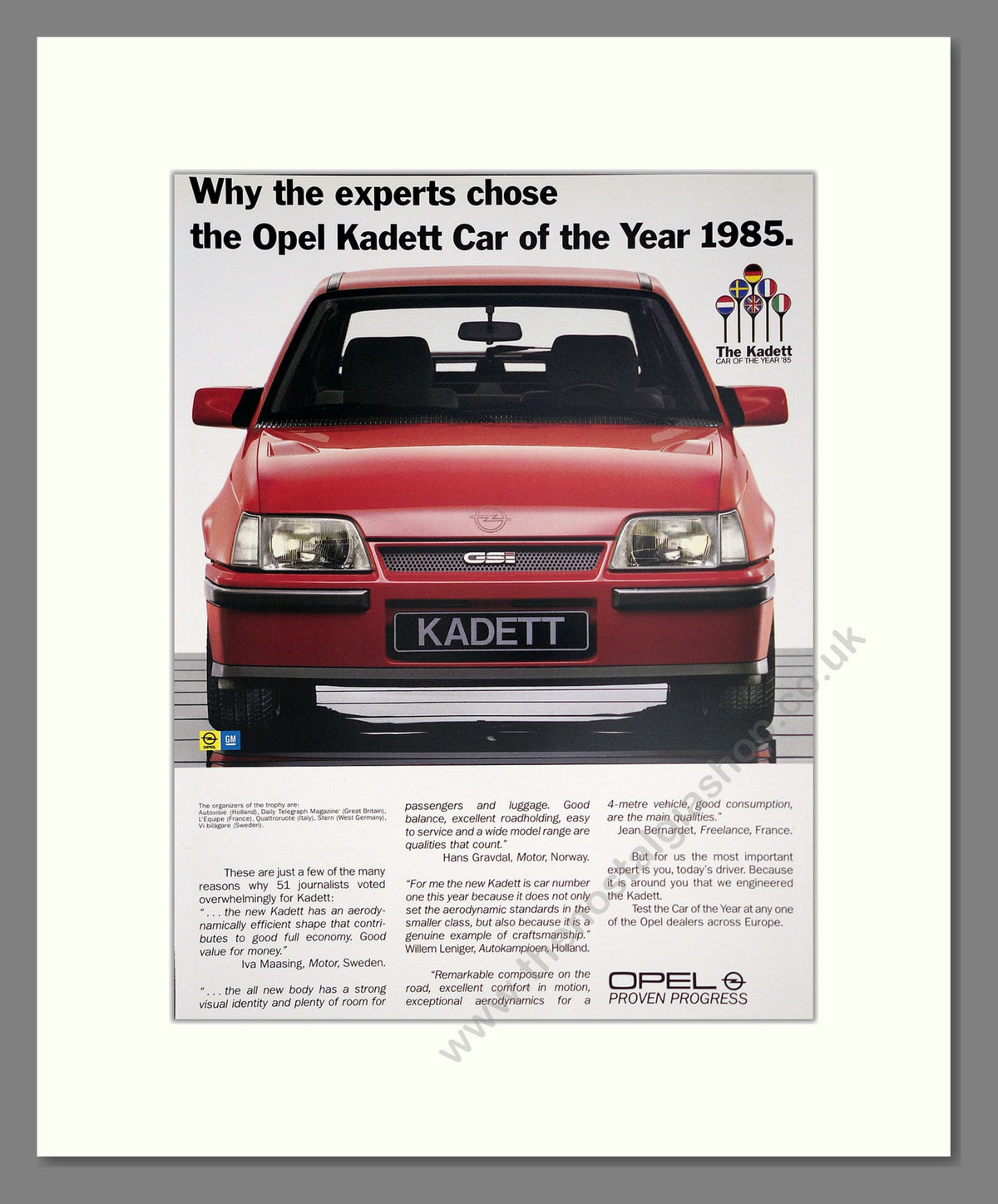 Opel Kadett. Original Advert 1985 (ref AD304257)