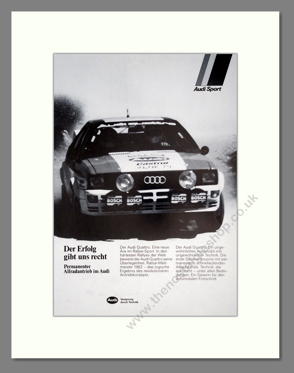 Audi Quattro Sport. Original German Advert 1983 (ref AD304260)