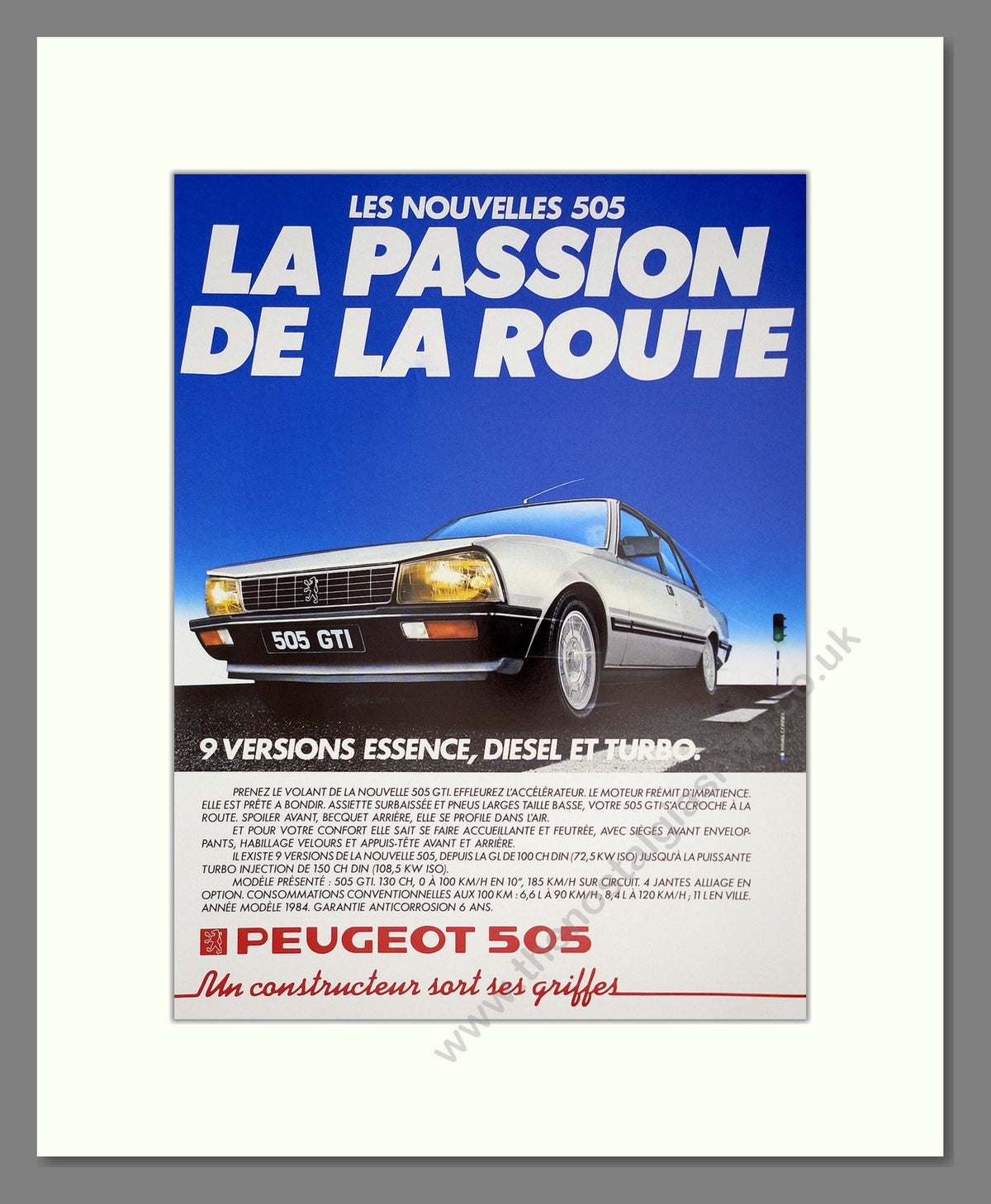Peugeot 505 Turbo. Original French Advert 1983 (ref AD304267)