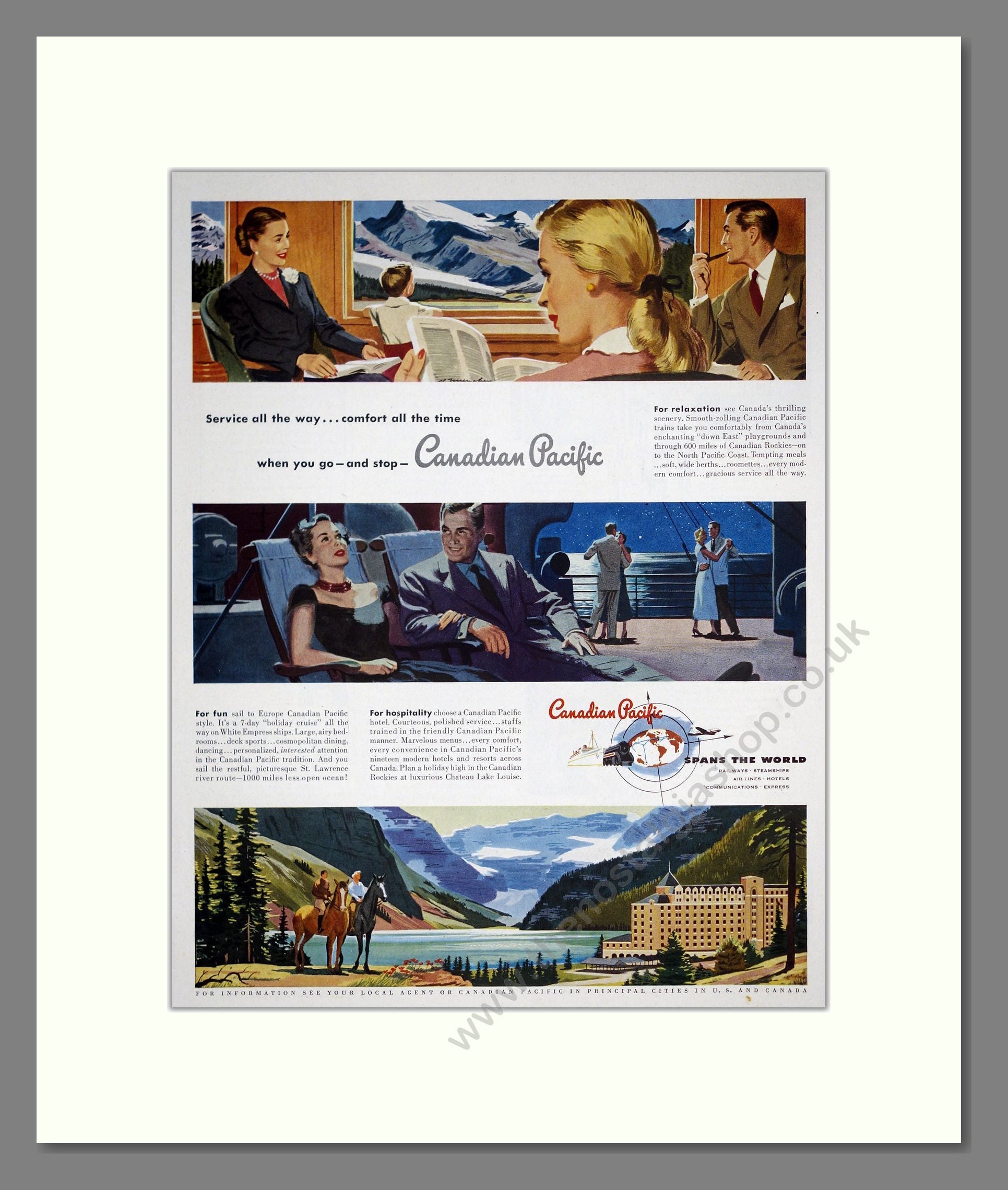Canadian Pacific - Spans The World. Vintage Advert 1950 (ref AD303638)