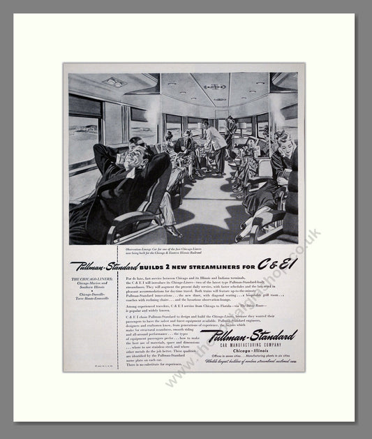 Pullman Standard - Streamliner Coaches. Vintage Advert 1946 (ref AD303644)