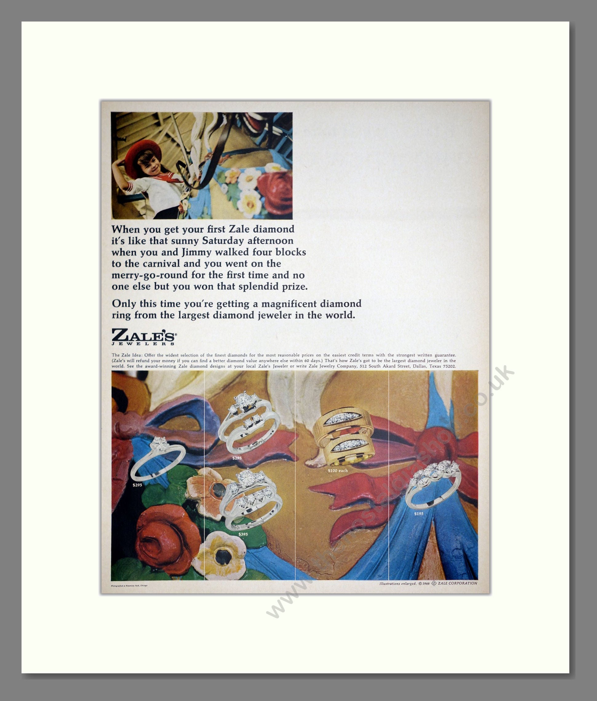 Zale's - Diamond Rings. Vintage Advert 1966 (ref AD303656)