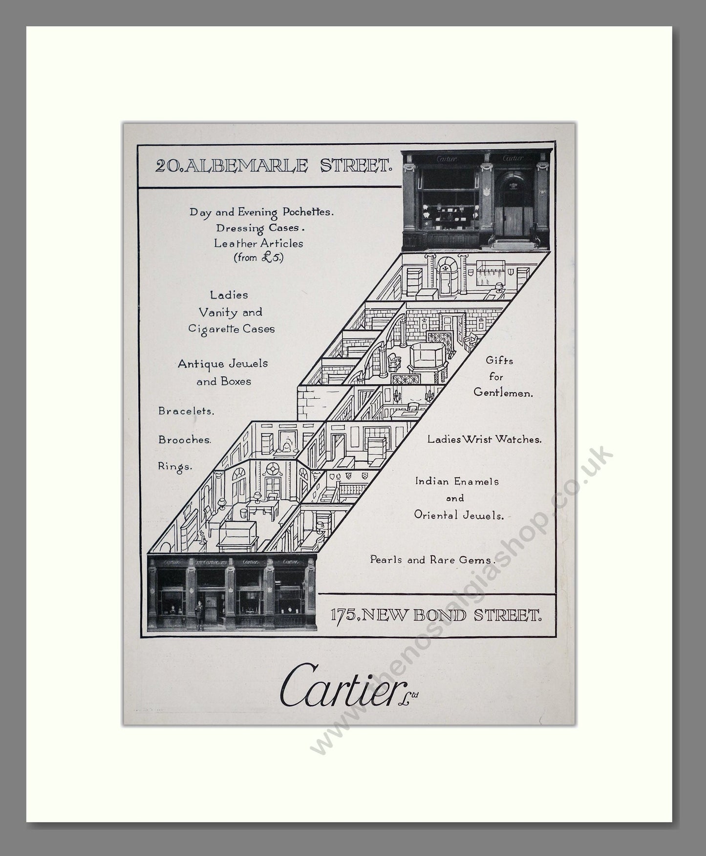 Cartier - New Bond Street Store. Vintage Advert 1930 (ref AD303659)