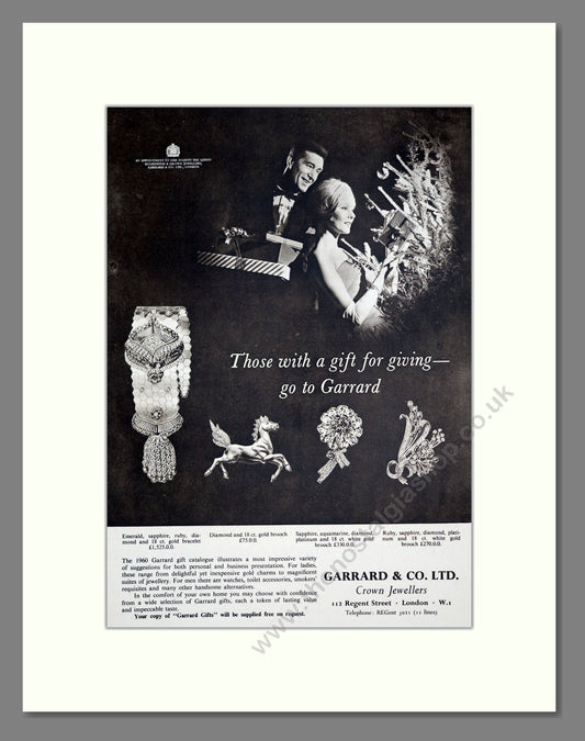 Garrard - Jewellery Gifts. Vintage Advert 1960 (ref AD303663)