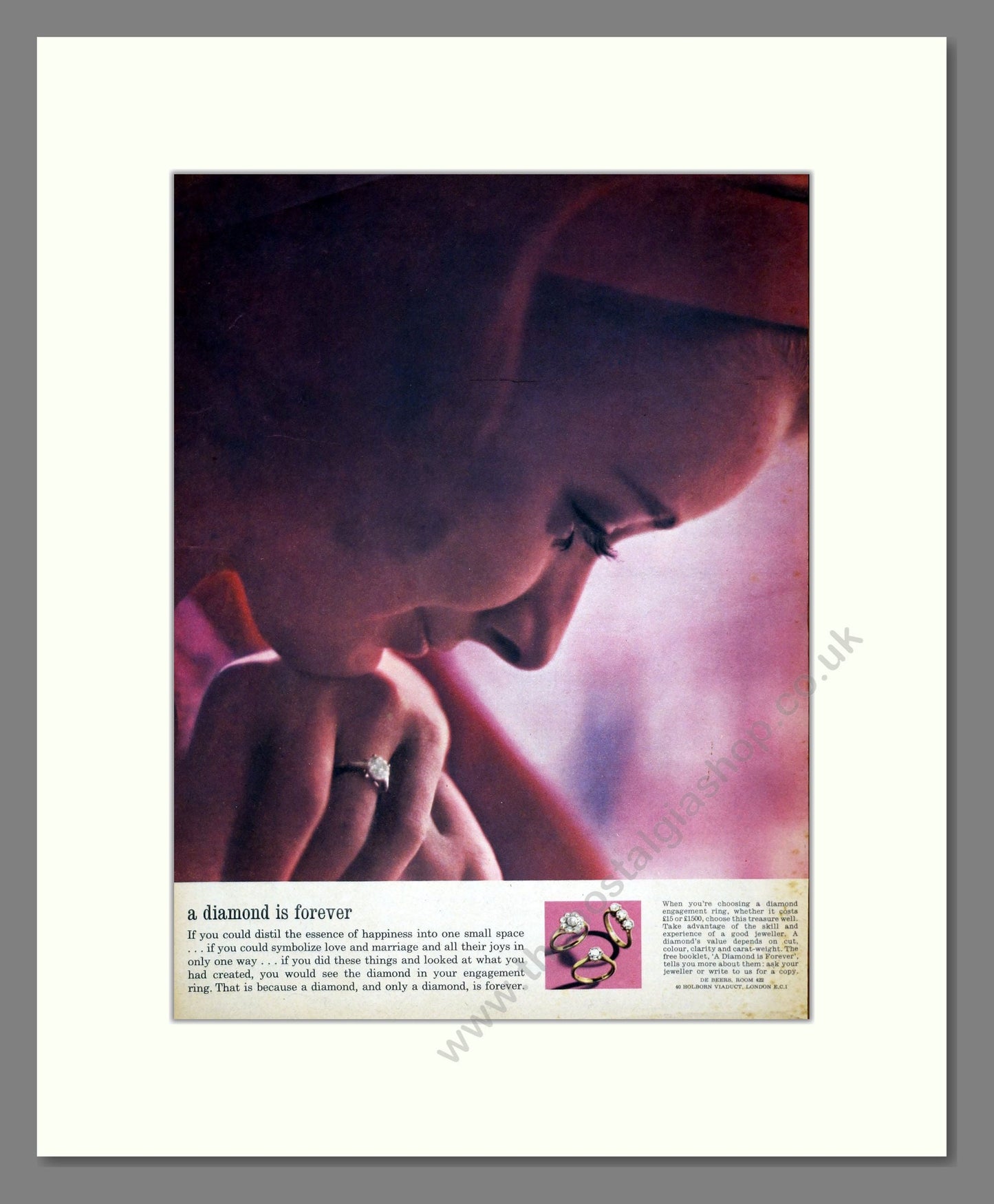 De Beers - A Diamond Is Forever. Vintage Advert 1964 (ref AD303664)