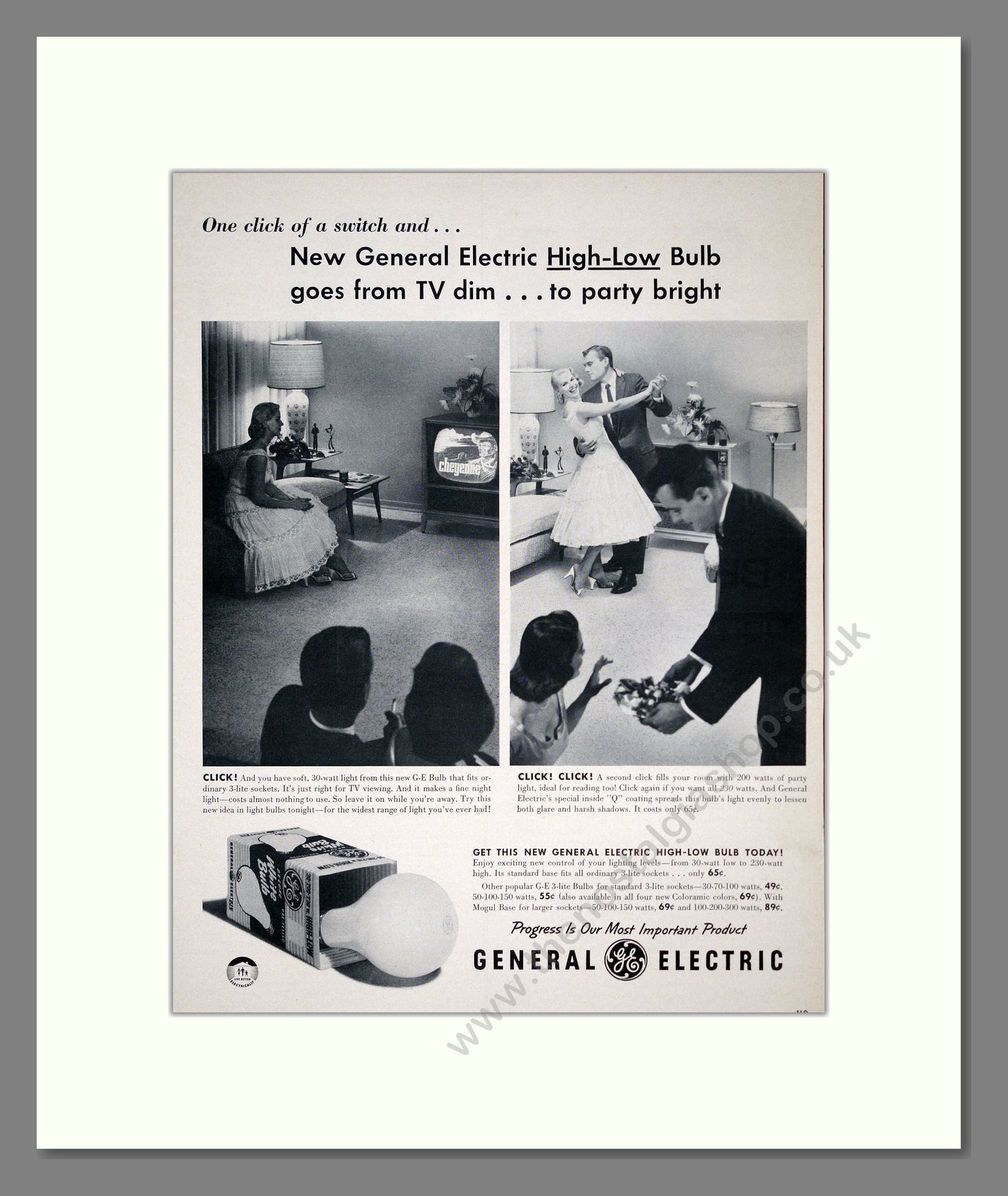 General Electric - Light Bulbs. Vintage Advert 1957 (ref AD303672)