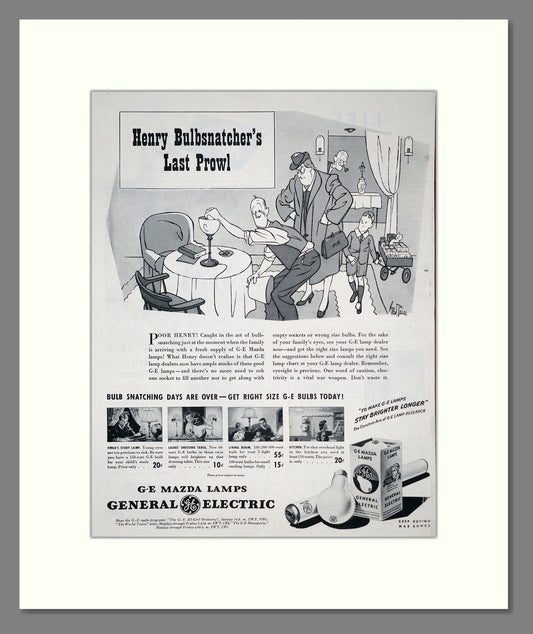 General Electric - Light Bulbs. Vintage Advert 1945 (ref AD303678)