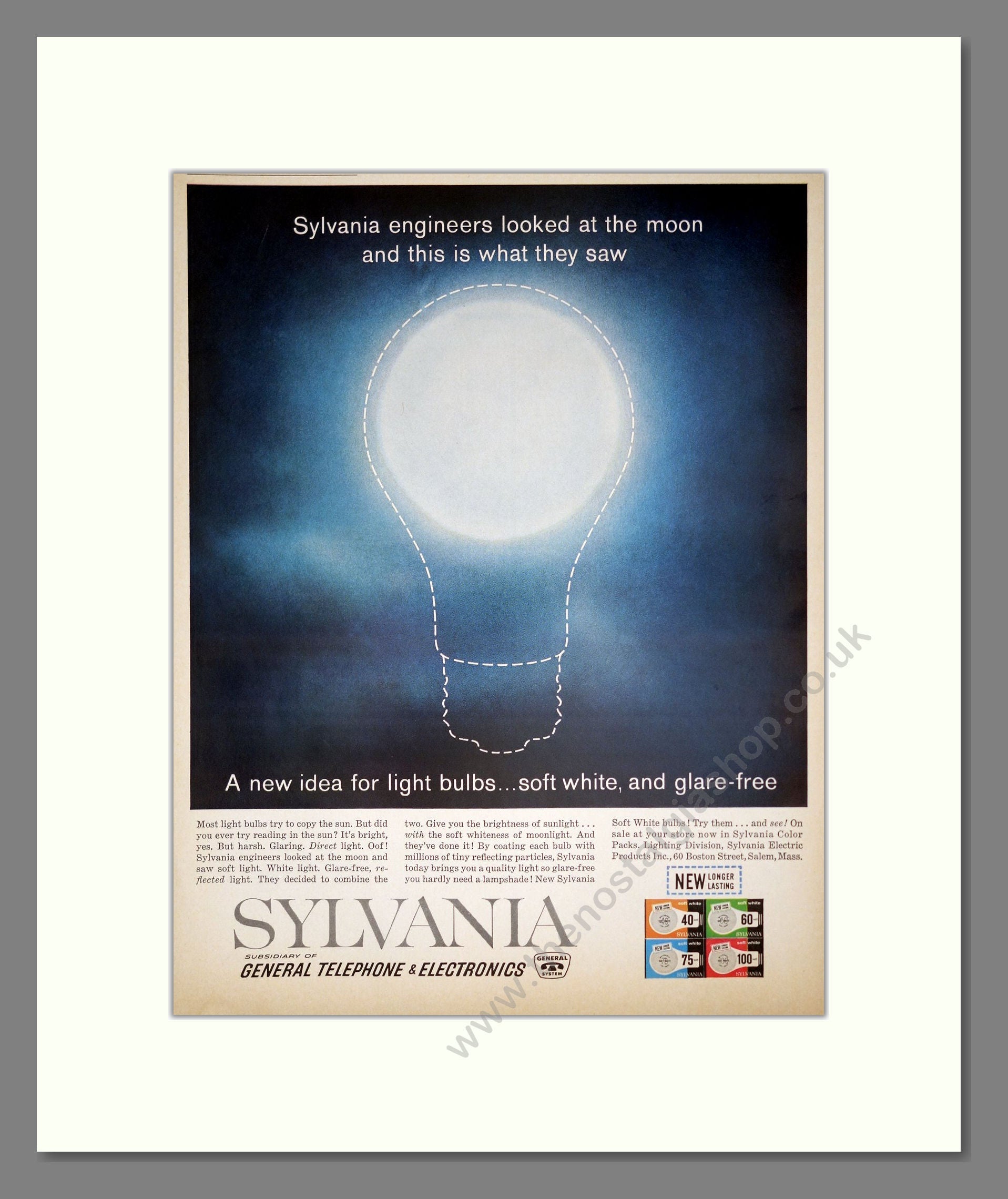 Sylvania - Light Bulbs. Vintage Advert 1962 (ref AD303681)