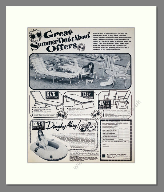 All Square - Summer Outdoor Offers. Vintage Advert 1970 (ref AD303689)