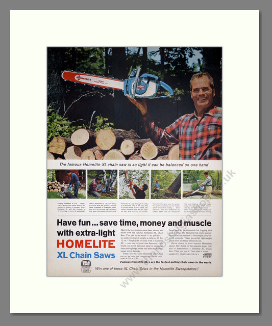 Homelite - Chain Saws. Vintage Advert 1965 (ref AD303693)
