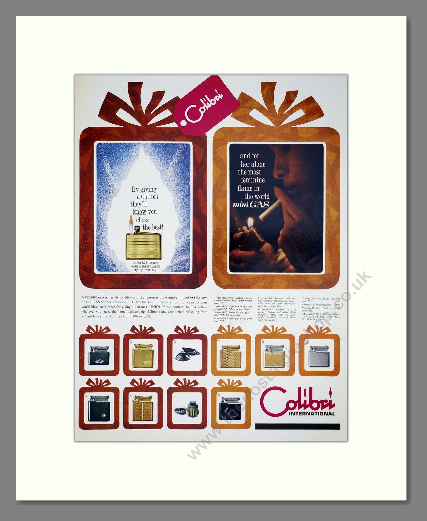 Colibri - Cigarette Lighters. Vintage Advert 1964 (ref AD303698)