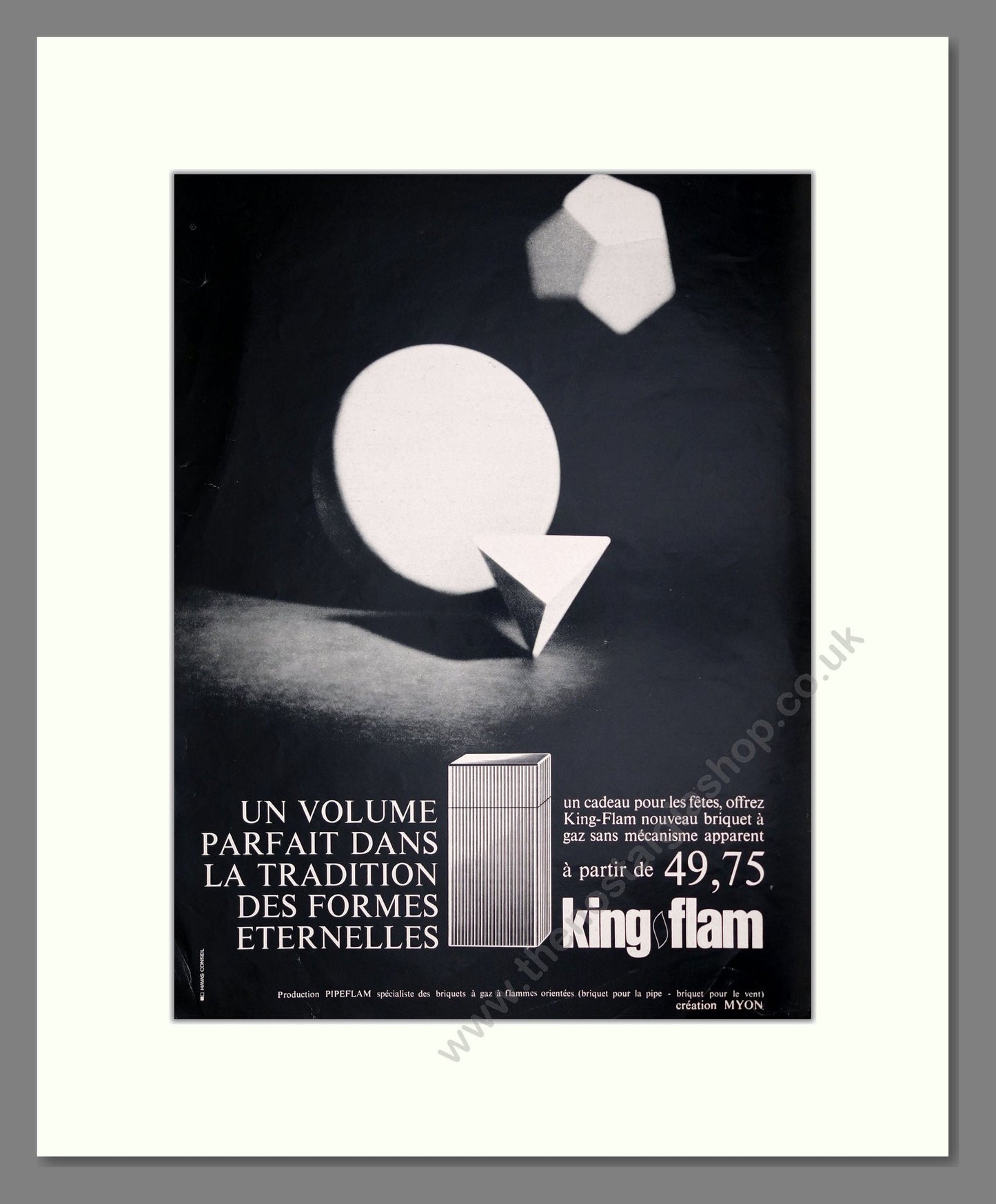 King Flam - Cigarette Lighters (French Advert). Vintage Advert 1963 (ref AD303700)