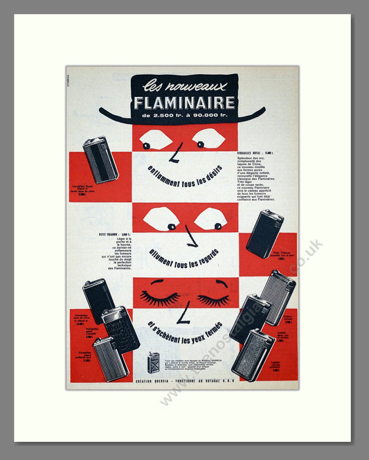 Flaminaire - Cigarette Lighters (French Advert). Vintage Advert 1957 (ref AD303701)