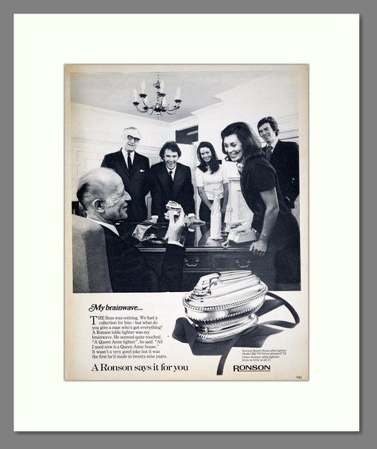 Ronson - Queen Anne Table Lighter. Vintage Advert 1972 (ref AD303707)