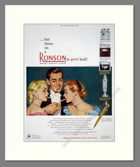 Ronson - Cigarette Lighters. Vintage Advert 1950 (ref AD303708)