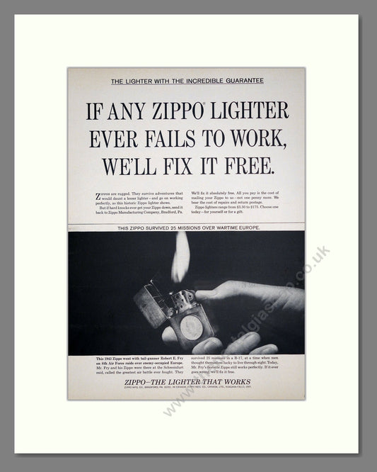 Zippo - Cigarette Lighters. Vintage Advert 1965 (ref AD303716)