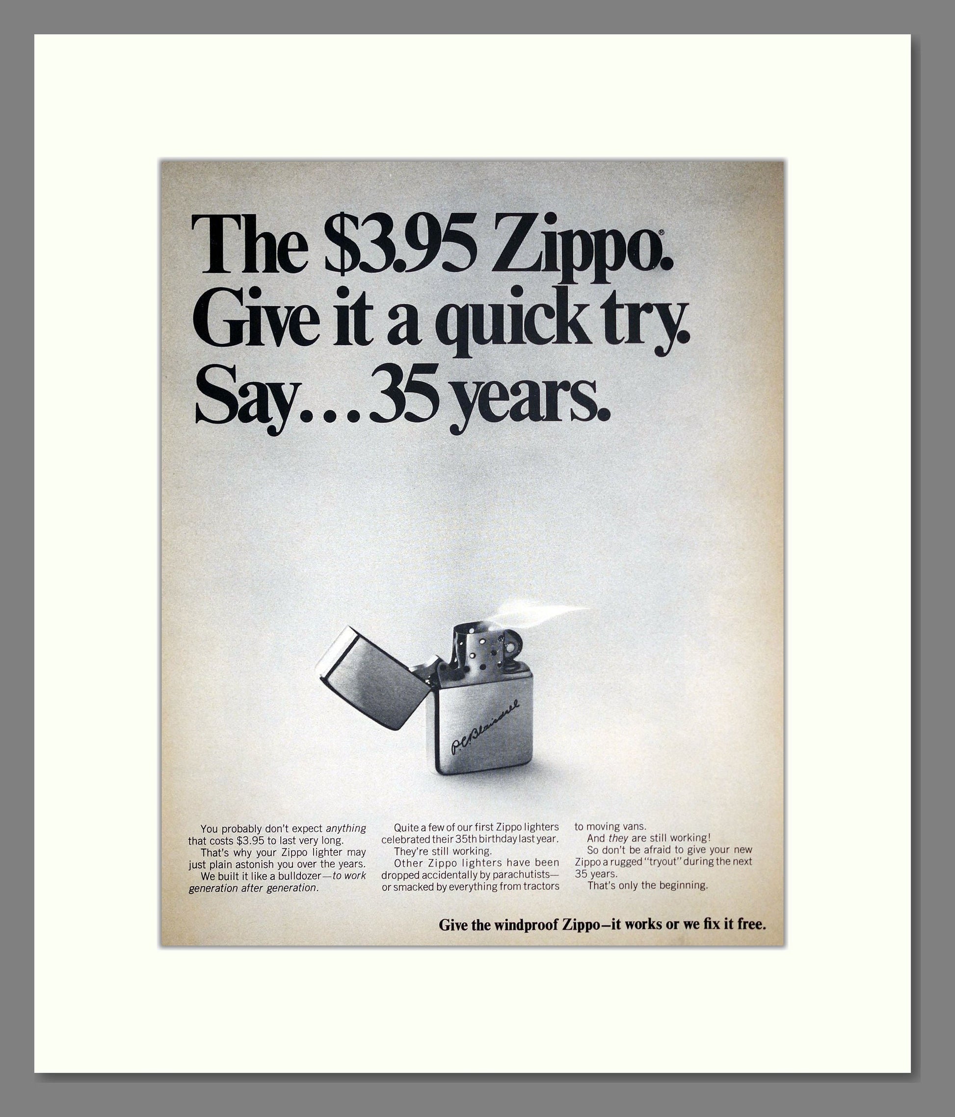 Zippo - Cigarette Lighters. Vintage Advert 1968 (ref AD303717)