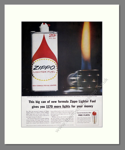 Zippo - Lighter Fuel. Vintage Advert 1962 (ref AD303718)
