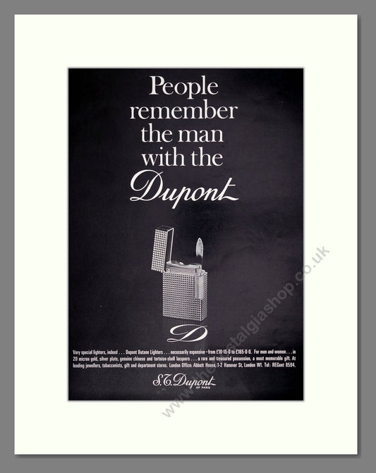 Dupont - Cigarette Lighters. Vintage Advert 1965 (ref AD303722)