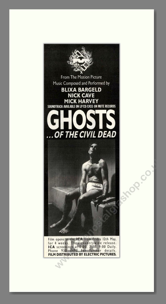 Ghosts Of The Civil Dead - Soundtrack. Vintage Advert 1989 (ref AD201616)