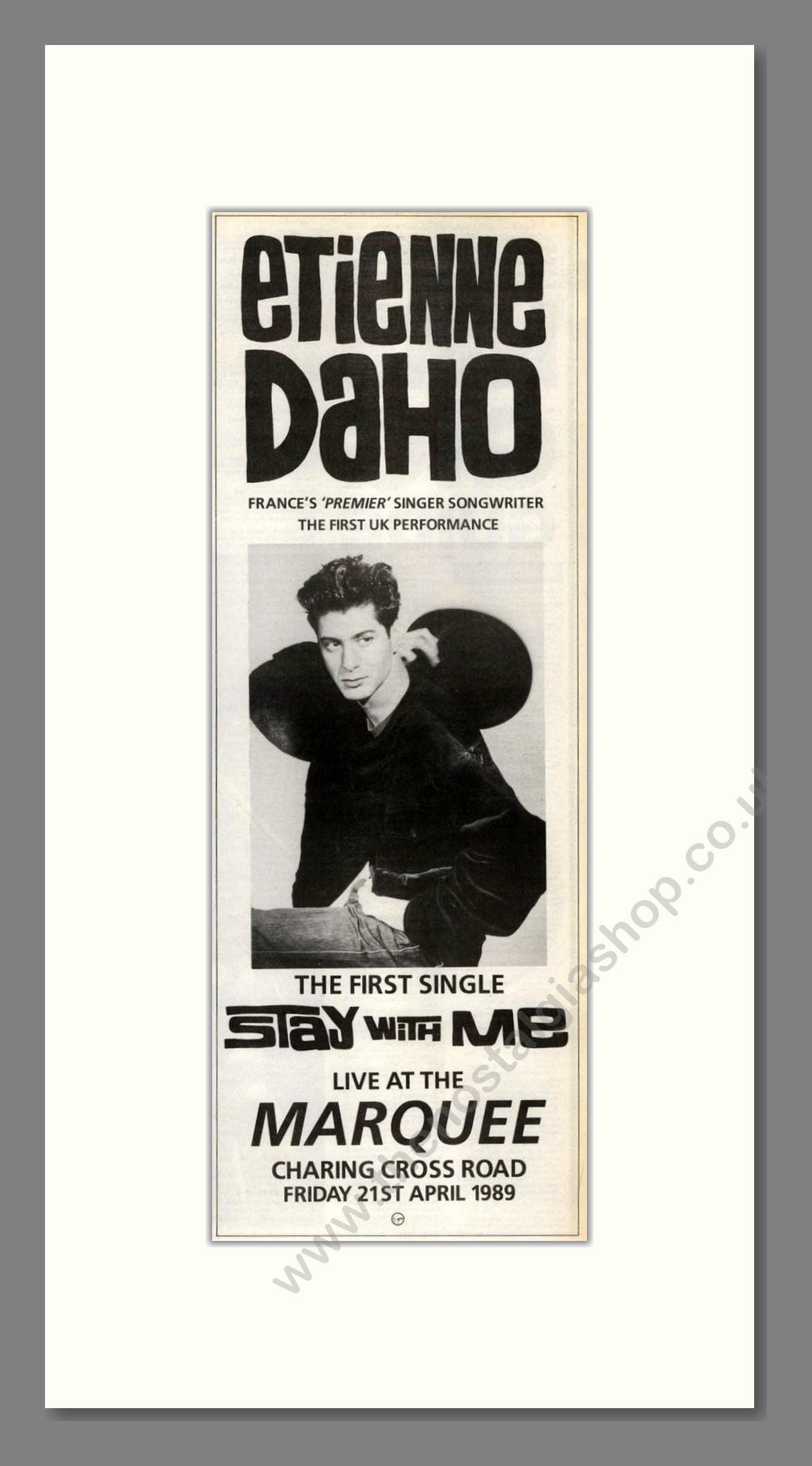 Etienne Daho - Stay With Me. Vintage Advert 1989 (ref AD201617)