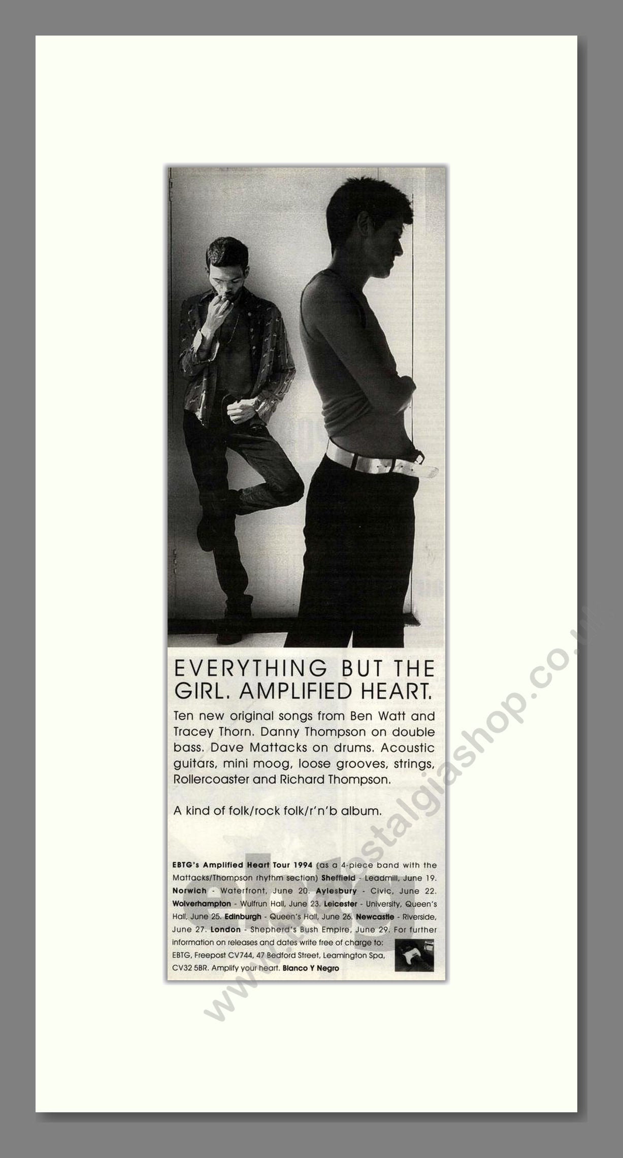 Everything But The Girl - Amplified Heart. Vintage Advert 1994 (ref AD201621)