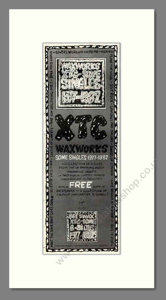 XTC - Waxworks. Vintage Advert 1982 (ref AD201623)