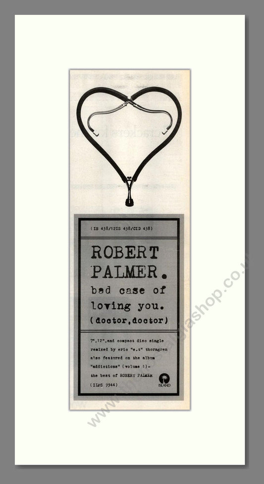 Robert Palmer - Bad Case Of Loving You. Vintage Advert 1989 (ref AD201627)