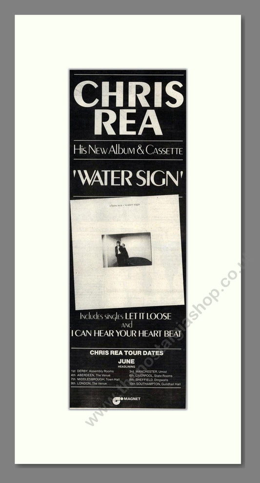 Chris Rea - Water Sign. Vintage Advert 1983 (ref AD201636)