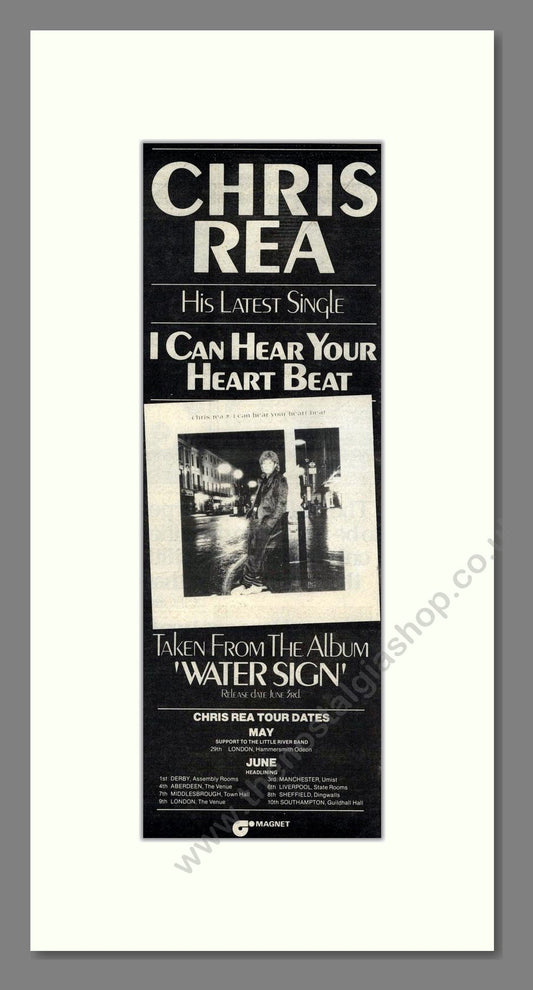 Chris Rea - I Can Hear Your Heart Beat. Vintage Advert 1983 (ref AD201637)