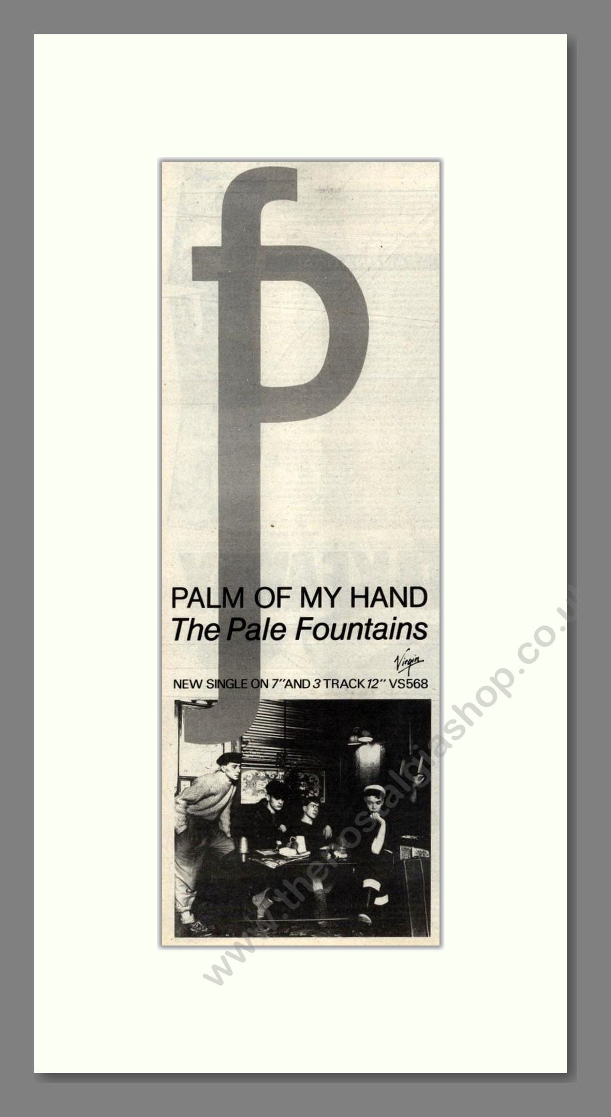Pale Fountains (The) - Palm Of My Hand. Vintage Advert 1983 (ref AD201638)