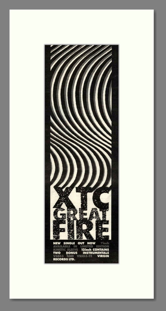 XTC - Fire. Vintage Advert 1983 (ref AD201641)