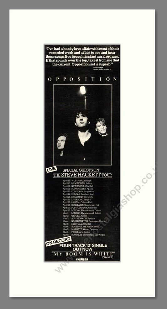 Opposition - UK Tour. Vintage Advert 1983 (ref AD201642)