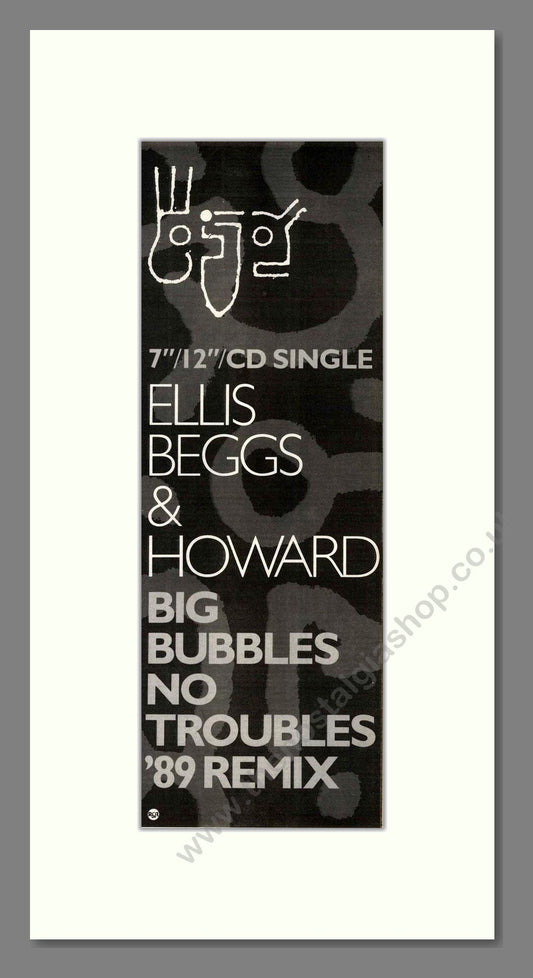 Ellis Beggs And Howard - Big Bubbles No Troubles. Vintage Advert 1989 (ref AD201643)