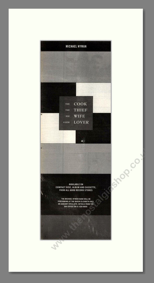 Michael Nymen - Cook Thief Wife Lover. Vintage Advert 1989 (ref AD201649)